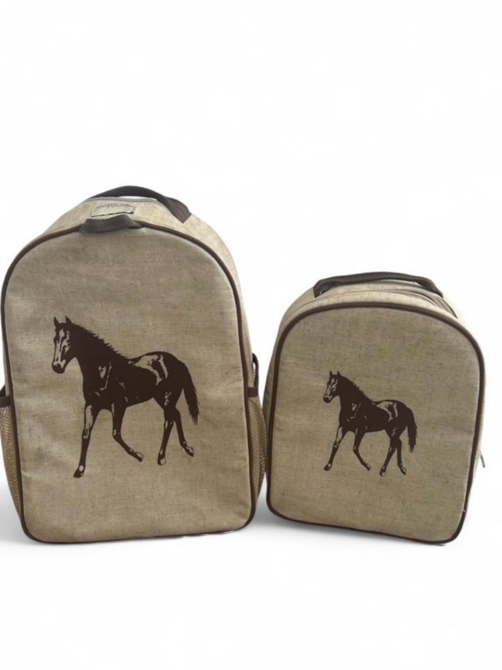 Adorable Horse Print Backpack 14” w/ Matching Lunch Bag 10.5”.
